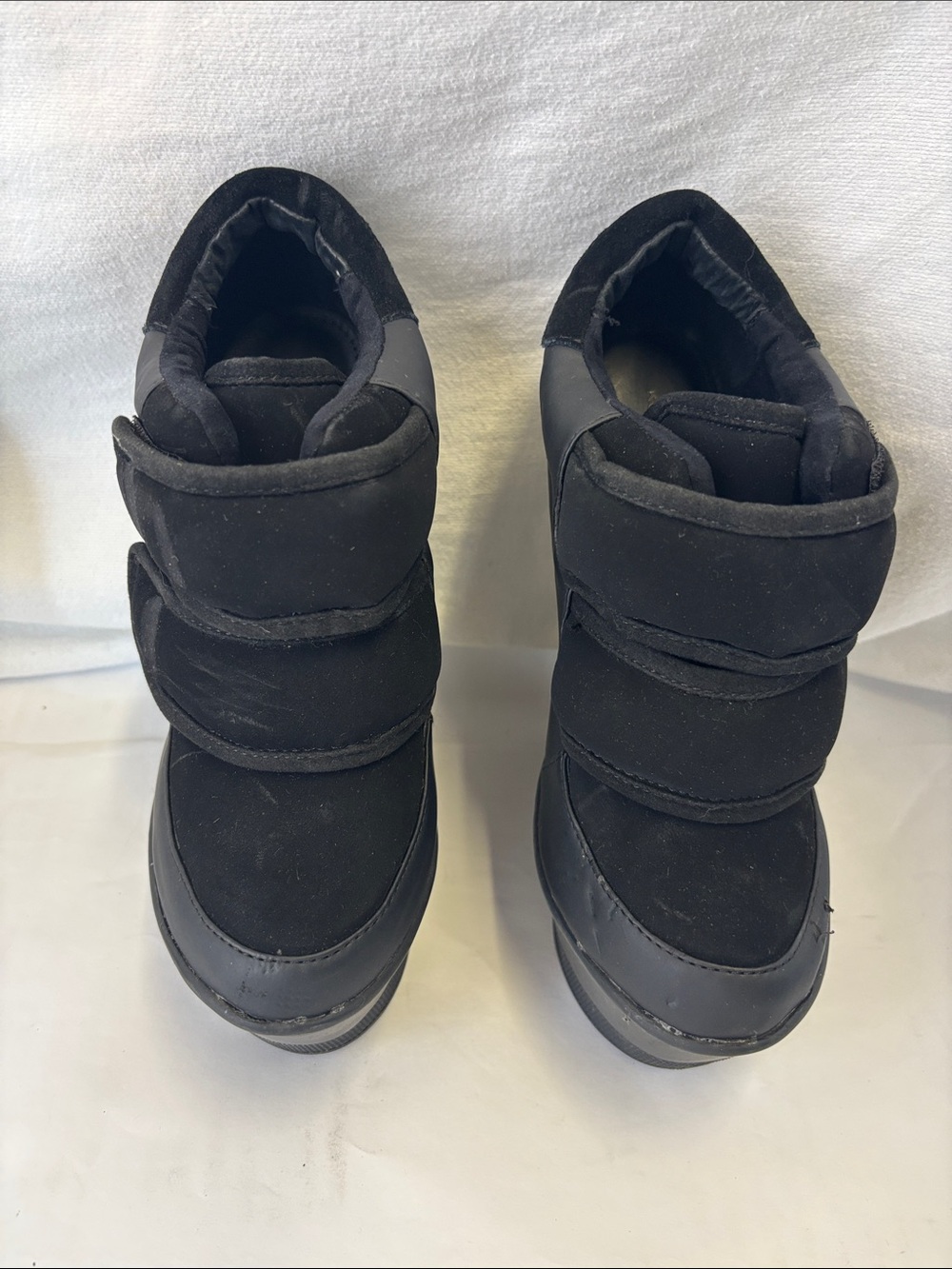 NWOB KG By Kurt Geiger Strut Black Wedge Moto Ankle Boot